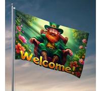 Drapeau « Welcome To The Land Of Leprechauns » pour piscine et jardin (152 x 244 cm)
