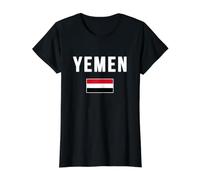 Drapeau yéménite de la République du Yémen T-Shirt Graphique avec Valeur, Femme, Noir, M