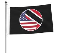 Drapeau Yin Yang, combinaison de drapeaux d'Amérique et de Trinité-et-Tobago pour l'extérieur, bannière robuste double face de 2 x 3 pieds pour la décoration de jardin extérieur de festival de cour à