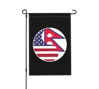 Drapeau Yin Yang Combinaison de drapeaux de jardin d'Amérique et du Népal 12 x 18 pouces Drapeau de jardin double face Maison Pelouse Patio Drapeaux décoratifs Vacances Saisonnière Extérieur Drapeau d