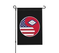 Drapeau Yin Yang Combinaison de drapeaux de jardin de l'Amérique et de l'Arkansas 12 x 18 pouces Drapeau de jardin double face Maison Pelouse Patio Drapeaux décoratifs Vacances Saisonnière Extérieur D