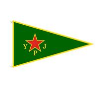 Drapeau YPJ YPG Kurdistan 90 x 150 cm - Drapeau kurde - Drapeau Basur - 3 x 5 pieds Ala Rojava pour décoration festival de démonstration