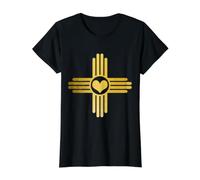 Drapeau Zia Sun du Nouveau-Mexique Cœur Pride Vintage T-Shirt Graphique avec Valeur