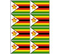 Drapeau Zimbabwe - 8 Stickers - 9.5 X 6.3 Cm - Sticker/Autocollant