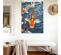 Drapeaux 200D double face Japon fantaisie carpe koï 200d Décoration extérieure Drapeau de bienvenue avec œillets en laiton Drapeau de jardin pour mariage toutes saisons