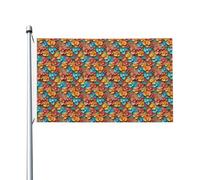 Drapeaux 3D à motif de fleurs de cour, maison, bannière de vœux avec œillets, décoration d'intérieur ou d'extérieur