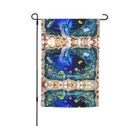 Drapeaux 3D du monde sous-marin imprimé dauphin 30,5 x 45,7 cm double face, décoration saisonnière pour la maison, l'extérieur, les vacances, toutes les saisons