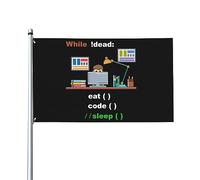 Drapeaux 3x5 pieds Eat Code Sleep Computer Science Python Programmer Bannière Tapisserie avec 2 œillets