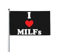 Drapeaux 3x5 pieds J'aime les Milfs Bannière Tapisserie avec 2 œillets