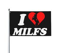 Drapeaux 3x5 pieds J'aime les milfs - j'aime les mamans chaudes - les milfs drôles avec 2 œillets