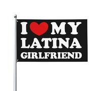 Drapeaux 3x5 pieds J'aime ma petite amie latina, j'aime mon drapeau latina Bannière Tapisserie avec 2 œillets