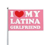 Drapeaux 3x5 pieds J'aime ma petite amie latina, j'aime mon drapeau latina Bannière Tapisserie avec 2 œillets
