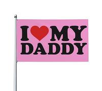 Drapeaux 3x5 pieds J'aime mon papa Bannière Tapisserie avec 2 œillets