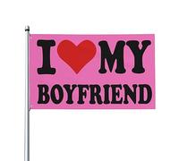 Drapeaux 3x5 pieds J'aime mon petit ami Bannière Tapisserie Avec 2 œillets