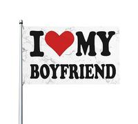 Drapeaux 3x5 pieds J'aime mon petit ami Bannière Tapisserie Avec 2 œillets