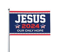 Drapeaux 3x5 pieds Jésus 2024 Notre seul espoir Bannière Tapisserie avec 2 œillets