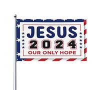 Drapeaux 3x5 pieds Jésus-2024-Notre-seul-espoir Cadeaux avec 2 œillets