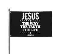 Drapeaux 3x5 pieds Jésus Le Chemin La Vérité La Vie Jean 14:6 avec 2 œillets