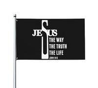 Drapeaux 3x5 pieds Jésus le chemin la vérité la vie Jean 14:6 Drapeau Christi Bannière Tapisserie avec 2 œillets