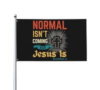 Drapeaux 3x5 pieds La normale ne revient pas, Jésus est Apocalypse 14 avec 2 œillets