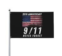 Drapeaux 3x5 pieds N'oubliez jamais le 11 septembre 20e anniversaire du Patriot Day Bannière Tapisserie avec 2 œillets