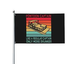 Drapeaux 3x5 pieds pon-toon cap-tain comme un drapeau de capitaine ordinaire Bannière Tapisserie avec 2 œillets