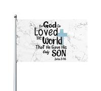 Drapeaux 3x5 pieds pour Dieu qui a tant aimé le monde qu'il a donné son fils unique Jean 3:16 Bannière Tapisserie avec 2 œillets