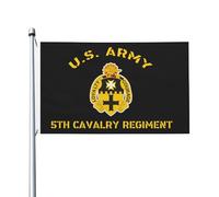 Drapeaux 5E Régiment De Cavalerie Des États-Unis Bannières Éclatantes Imprimé Drapeaux De Maison Pour Accessoires Clubs Chambres 90X150Cm