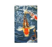 Drapeaux 9,6 x 152,4 cm Double face Drapeau Japon Fantaisie Carpe Poissons Drapeau 200D Décoration Extérieur Drapeau de bienvenue Drapeau de cour avec œillets en laiton Drapeau de jardin pour mariage