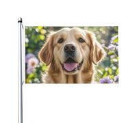 Drapeaux 90 x 152 cm 200D lourd décoration extérieure drapeau Golden retriever drapeau de bienvenue drapeau de cour avec œillets en laiton drapeau de jardin pour toutes les saisons décoration