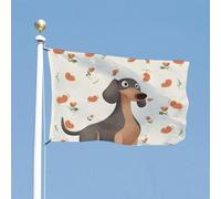 Drapeaux 90X150cm, J'aime mes chiens teckels avec œillets Drapeau Pirate Résistants aux Intempéries Bruant pour Décorations Balcon Maison