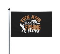 Drapeaux 90X150cm, Même Jésus avait une histoire de poisson Résistant à la Décoloration Drapeau Pirate Personnalisé Bruant pour Événements Jardin Célébration
