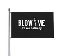 Drapeaux 90X150cm, Souffle-moi, c'est mon anniversaire Personnalisée Drapeau Pirate Résistants aux Intempéries Bannière Extérieure pour Extérieur Intérieur Célébration