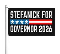 Drapeaux 90X150cm, Stefanick pour gouverneur 2026 Elise-Stefanik pour gouverneur de New York Résistants aux Intempéries Drapeau avec œillets Bannière Extérieure pour Fête Maison manif