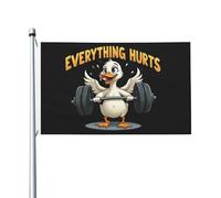 Drapeaux 90X150cm, Tout me fait mal et je suis fatigué, canard Résistants aux Intempéries Drapeau Couleurs Vives Suspendus Fanion pour Décorations Fête Jardin
