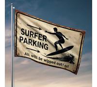 Drapeaux à accrocher dans votre chambre Surfer Parking : Maîtrisez la vague ou faites face à la barde! Drapeau pour meubles de salle de jeux Drapeau d'hiver Maison (120 x 180 cm)