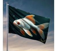 Drapeaux à accrocher dans votre chambre - Un poisson coloré nage gracieusement sous l'eau - Décoration d'intérieur pour homme (120 x 180 cm)