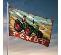 Drapeaux à accrocher dans votre chambre vintage Fendt Tracteur : un voyage à travers le temps, drapeau de salle de jeux, décoration de maison d'hiver (30 x 45 cm)