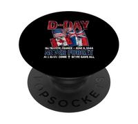 Drapeaux à agiter Le Jour J 6 Juin 1944 Normandie France Vieilli PopSockets PopGrip Adhésif