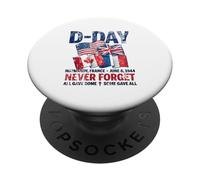 Drapeaux à agiter Le Jour J Normandie France 6 Juin 1944 Vieilli PopSockets PopGrip Adhésif