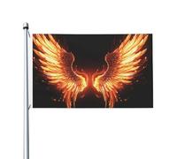 Drapeaux à ailes d'angle de feu pour l'extérieur de 0,9 x 1,5 m, drapeau de jardin saisonnier double face avec œillets, drapeau d'extérieur pour décoration de maison, toile de fond pour photo