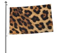 Drapeaux à imprimé léopard rugueux pour l'extérieur 6 x 91 cm, drapeau de jardin saisonnier double face avec œillets, drapeau d'extérieur pour décoration de maison, toile de fond pour photo