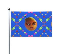 Drapeaux à imprimé poire jaune souriant de 0,9 x 1,5 m - Bannières résistantes à la décoloration pour intérieur/extérieur avec œillets en métal pour décoration de maison et de vacances