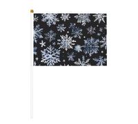 Drapeaux à main avec imprimé bonhomme de neige, étoiles et flocons de neige, polyvalents, fêtes, défilés, vacances, mariage, décoration d'intérieur
