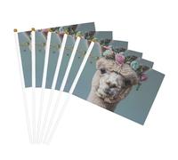 Drapeaux à main avec imprimé « I Love Alpagas » - Polyvalents - Pour fête, défilé, célébration, vacances, mariage, décoration d'intérieur