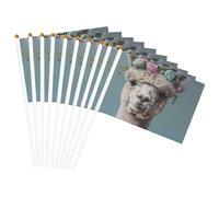 Drapeaux à main avec imprimé « I Love Alpagas » - Polyvalents - Pour fête, défilé, célébration, vacances, mariage, décoration d'intérieur