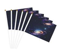 Drapeaux à main imprimés galaxie dans l'univers - Polyvalents - Pour fête, défilé, célébration, vacances, mariage, décoration d'intérieur