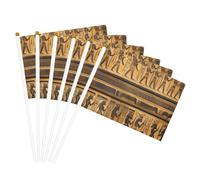 Drapeaux à main imprimés hiéroglyphes égyptiens polyvalents pour fête, défilé, célébration, vacances, mariage, décoration d'intérieur