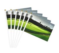 Drapeaux à main imprimés verts sur un terrain de golf polyvalent, pour fête, défilé, célébration, vacances, mariage, décoration d'intérieur