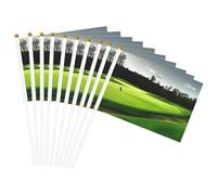Drapeaux à main imprimés verts sur un terrain de golf polyvalent, pour fête, défilé, célébration, vacances, mariage, décoration d'intérieur